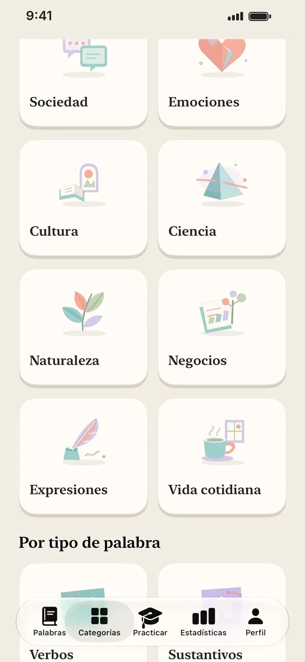 Por tipo de palabra
